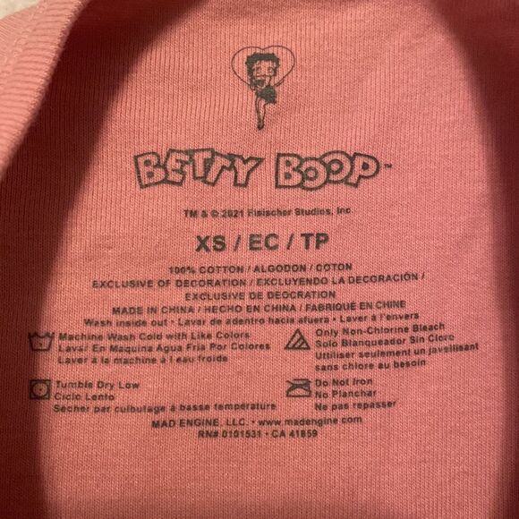 Betty Boop Tank Top Cropped Pink Size XS - Picture 6 of 9